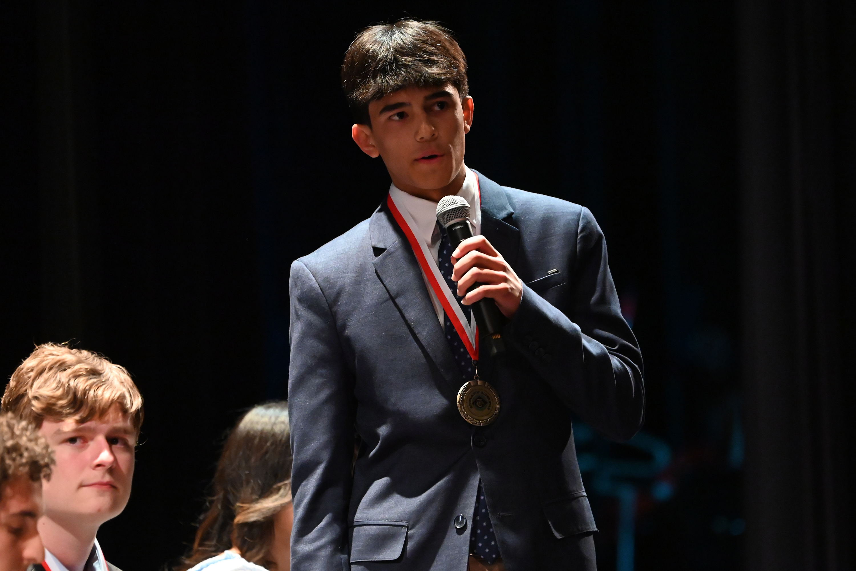 North Pocono’s William Barker during the Q and A section...