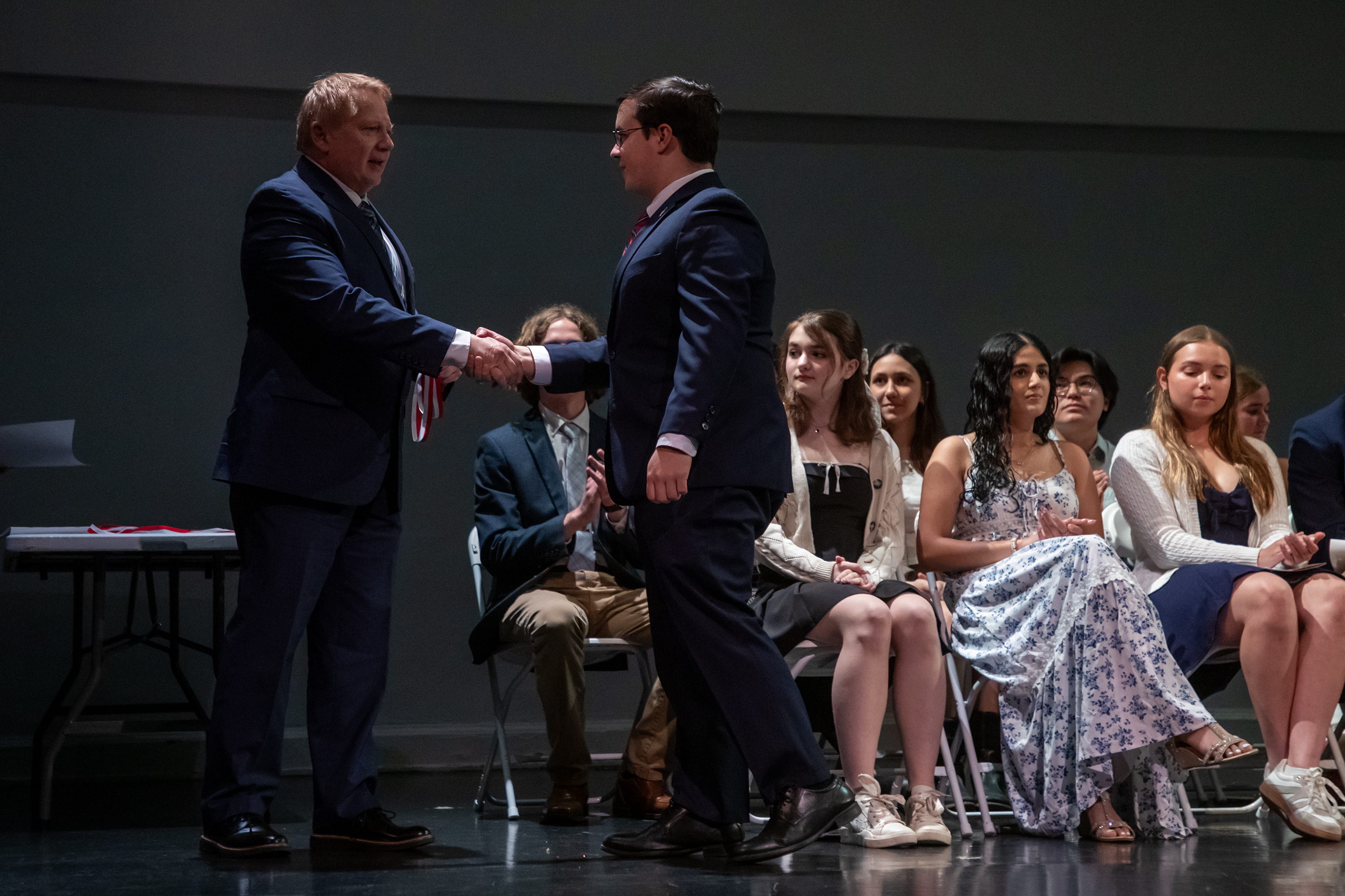 Dominick Agron receives his reward during the Q and A...
