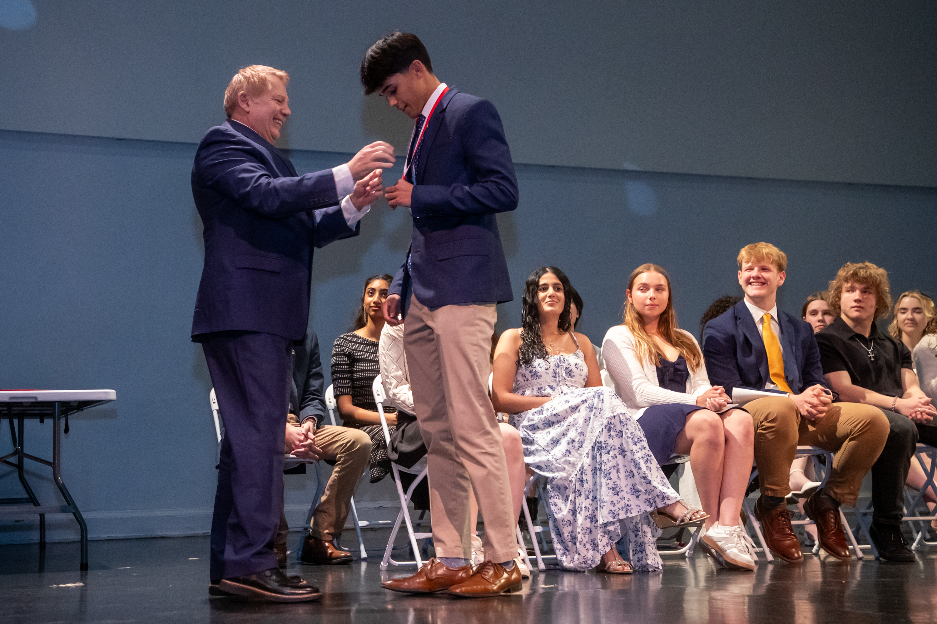 William Barker receives his reward during the Q and A...