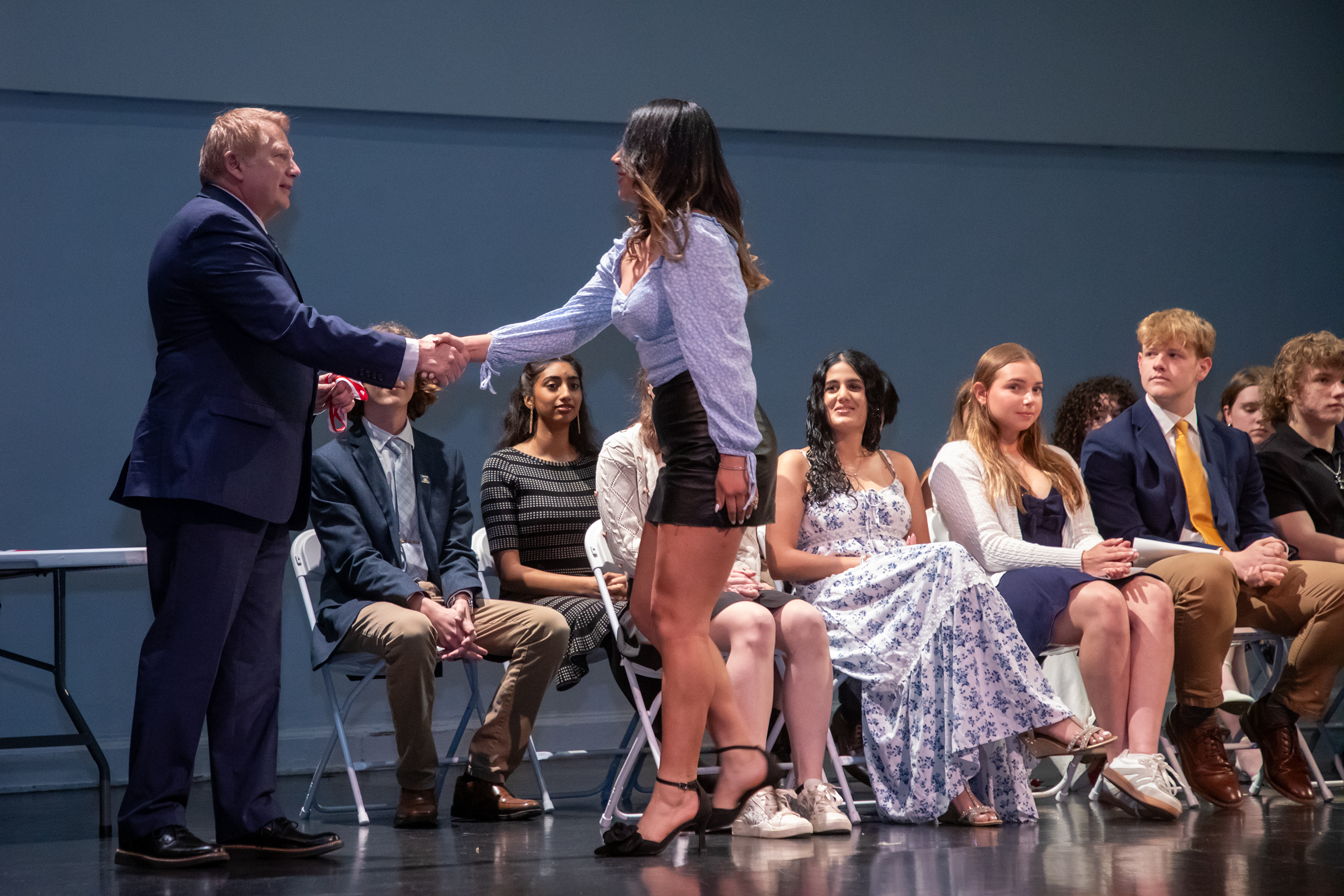 Emily Atonal receives her reward during the Q and A...