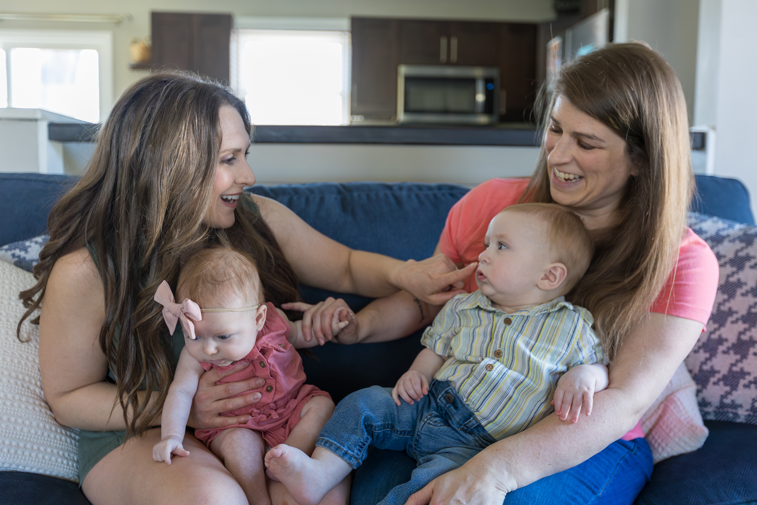 From left: LeighAnn, Quinn, Owen, and Jenn play around on...