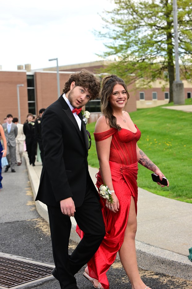 Bangor Area High School students and their guests gather Friday, May 1, 2026, ahead of their prom. (Monica Cabrera/The Morning Call)