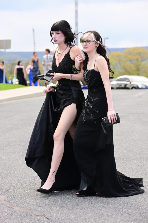 Bangor Area High School students and their guests gather Friday, May 1, 2026, ahead of their prom. (Monica Cabrera/The Morning Call)