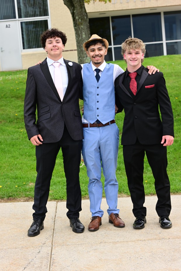 Bangor Area High School students and their guests gather Friday, May 1, 2026, ahead of their prom. (Monica Cabrera/The Morning Call)