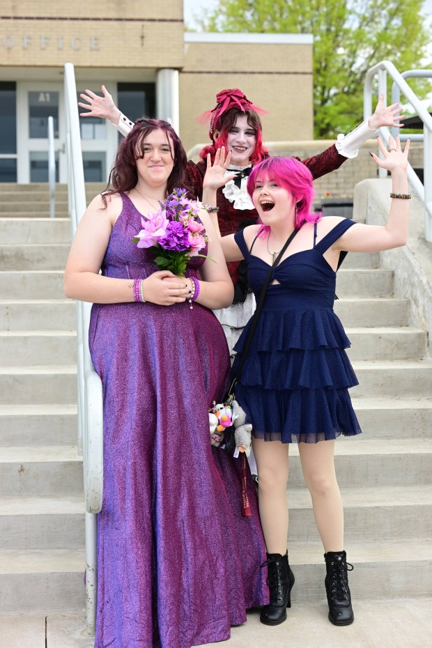 Bangor Area High School students and their guests gather Friday, May 1, 2026, ahead of their prom. (Monica Cabrera/The Morning Call)