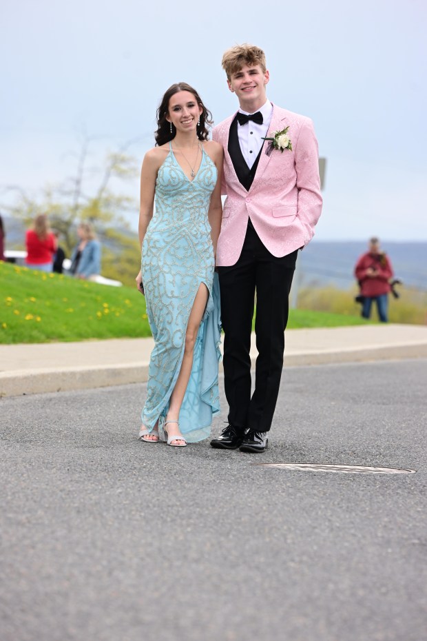 Bangor Area High School students and their guests gather Friday, May 1, 2026, ahead of their prom. (Monica Cabrera/The Morning Call)