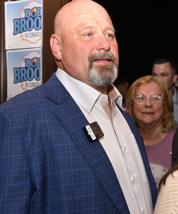 Former Bethlehem firefighter and Democratic congressional candidate Bob Brooks attends his election party on Primary Day, Tuesday, May 19, 2026, at Artisan in Bethlehem. (Monica Cabrera/The Morning Call)