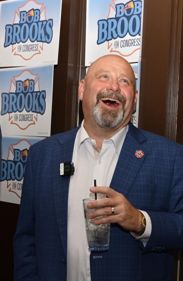 Former Bethlehem firefighter and Democratic congressional candidate Bob Brooks attends his election party on Primary Day, Tuesday, May 19, 2026, at Artisan in Bethlehem. (Monica Cabrera/The Morning Call)