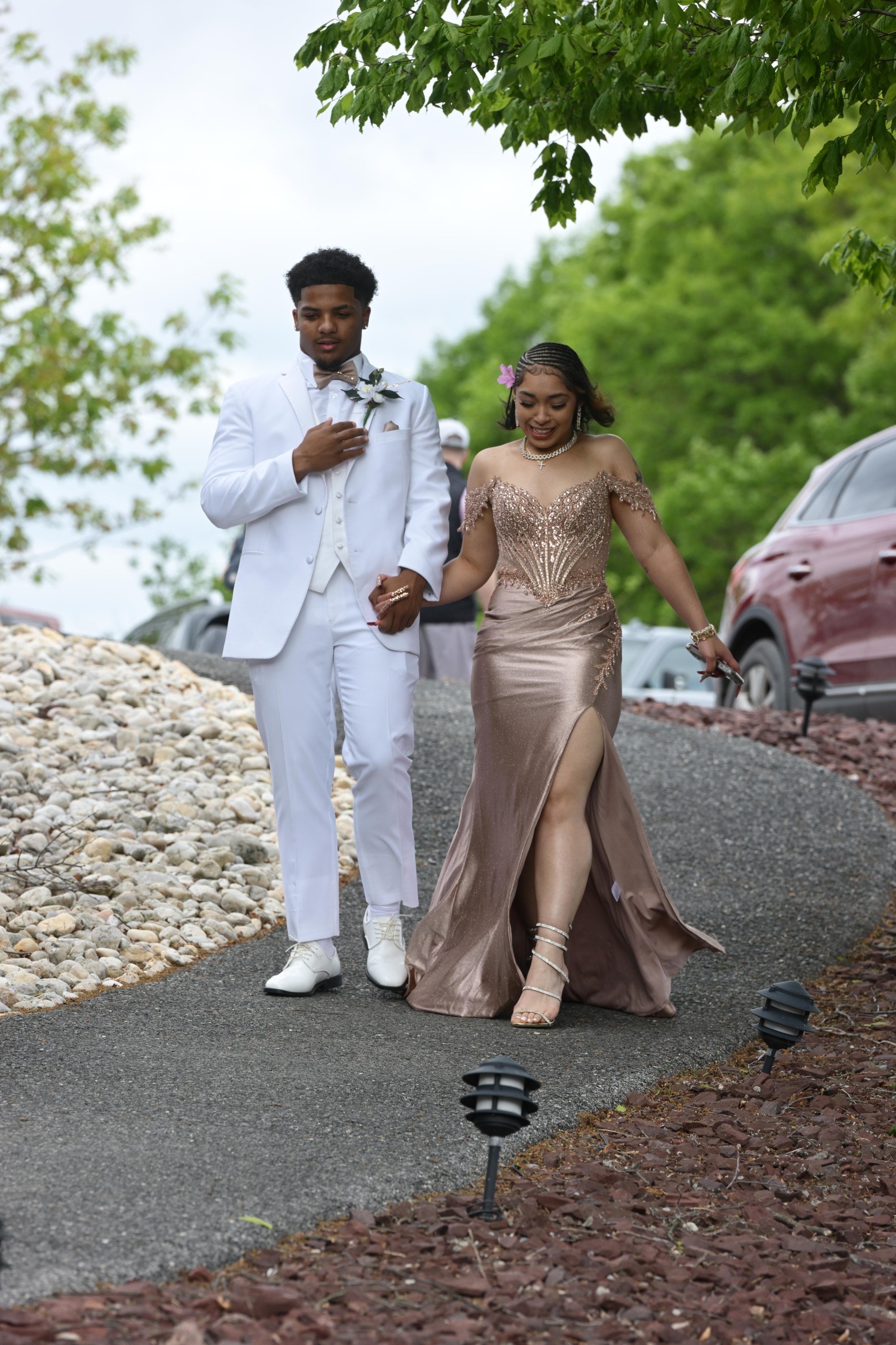 Catasauqua High School held its prom Friday, May 15, 2026, at Woodstone Country Club in Danielsville. Students and their guests arrive to the big night. (Monica Cabrera/The Morning Call)