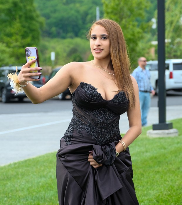 Dieruff High School held its prom Friday, May 15, 2026, at the Centennial Catering and Conference Center in Upper Saucon Township. Students and their guests arrive to the big night. (Sharon Merkel/Special to The Morning Call)