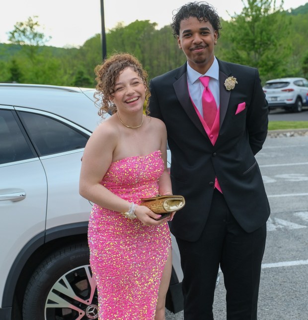 Dieruff High School held its prom Friday, May 15, 2026, at the Centennial Catering and Conference Center in Upper Saucon Township. Students and their guests arrive to the big night. (Sharon Merkel/Special to The Morning Call)