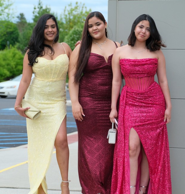 Dieruff High School held its prom Friday, May 15, 2026, at the Centennial Catering and Conference Center in Upper Saucon Township. Students and their guests arrive to the big night. (Sharon Merkel/Special to The Morning Call)