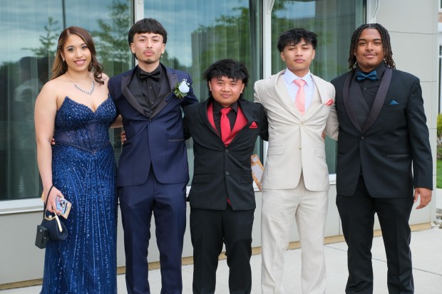 Dieruff High School held its prom Friday, May 15, 2026, at the Centennial Catering and Conference Center in Upper Saucon Township. Students and their guests arrive to the big night. (Sharon Merkel/Special to The Morning Call)