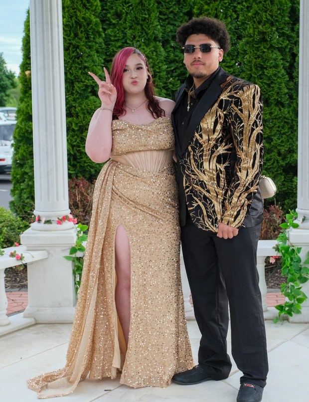 Dieruff High School held its prom Friday, May 15, 2026, at the Centennial Catering and Conference Center in Upper Saucon Township. Students and their guests arrive to the big night. (Sharon Merkel/Special to The Morning Call)