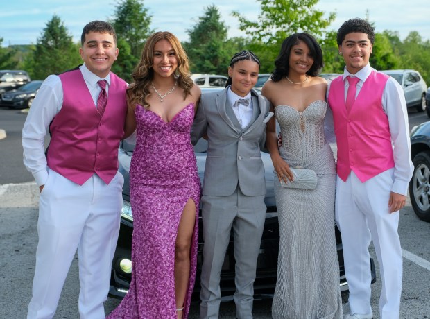 Dieruff High School held its prom Friday, May 15, 2026, at the Centennial Catering and Conference Center in Upper Saucon Township. Students and their guests arrive to the big night. (Sharon Merkel/Special to The Morning Call)