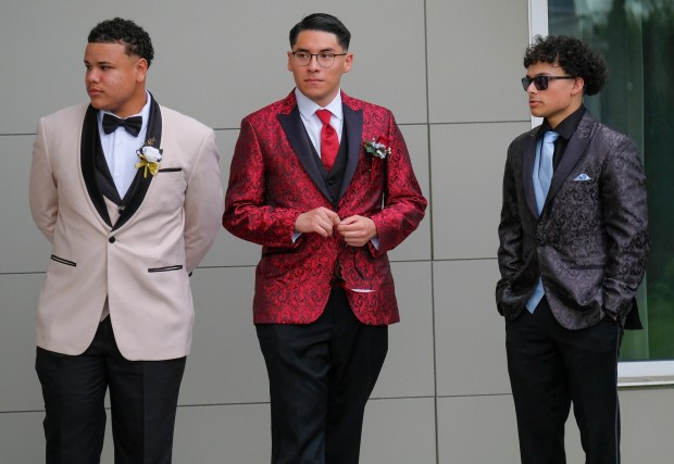 Dieruff High School held its prom Friday, May 15, 2026, at the Centennial Catering and Conference Center in Upper Saucon Township. Students and their guests arrive to the big night. (Sharon Merkel/Special to The Morning Call)