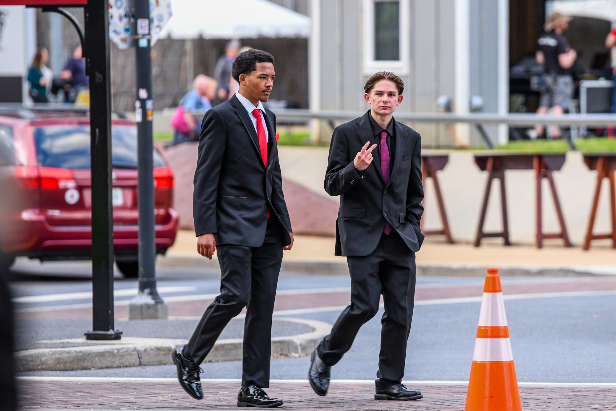 Easton Area High School held its prom Saturday, May 16, at SteelStacks in Bethlehem. Students and their guests arrive to the big night. (Riley Gallagher/Christmas City Studio)