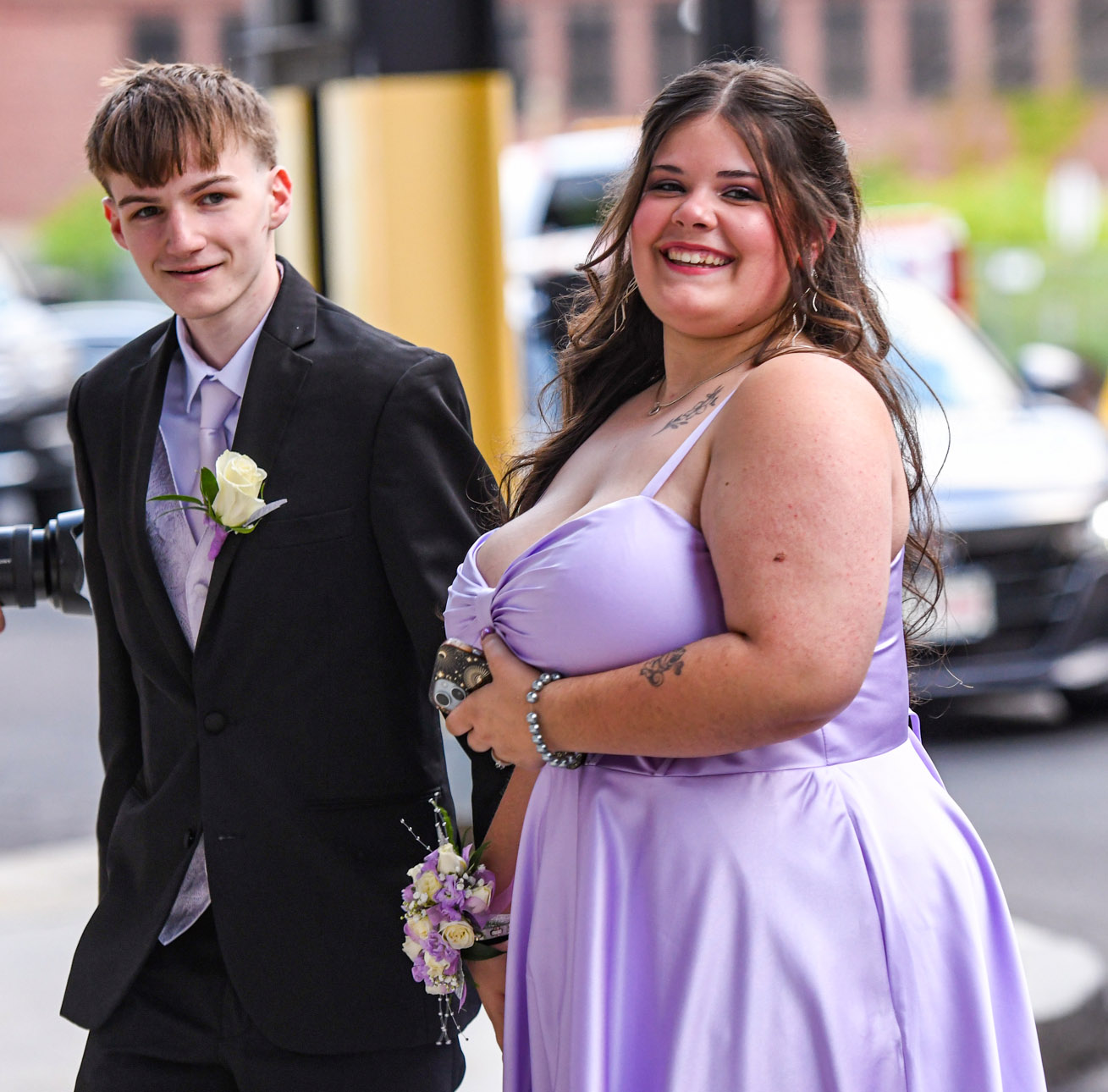 Easton Area High School held its prom Saturday, May 16, at SteelStacks in Bethlehem. Students and their guests arrive to the big night. (Riley Gallagher/Christmas City Studio)