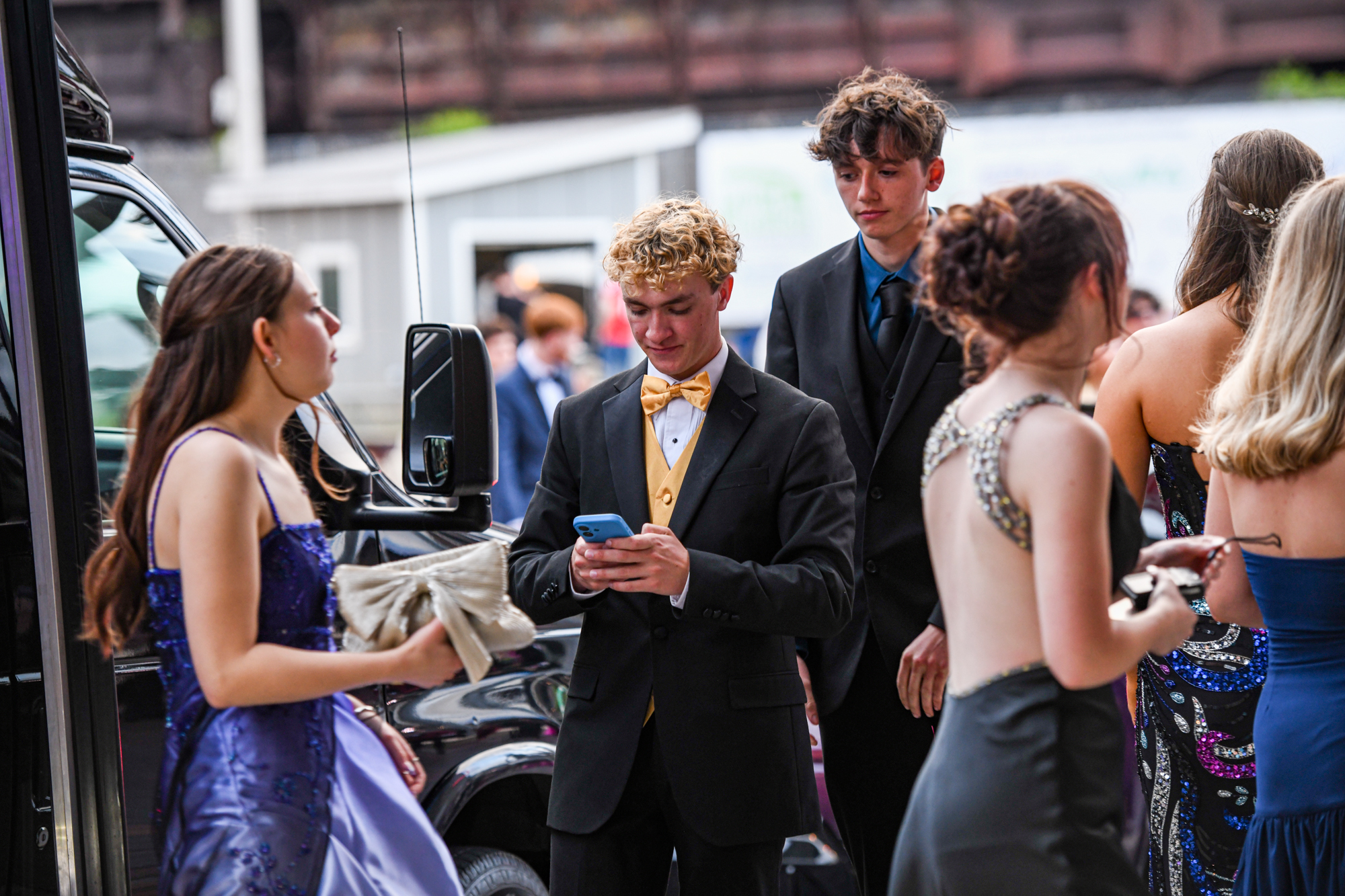 Easton Area High School held its prom Saturday, May 16, at SteelStacks in Bethlehem. Students and their guests arrive to the big night. (Riley Gallagher/Christmas City Studio)