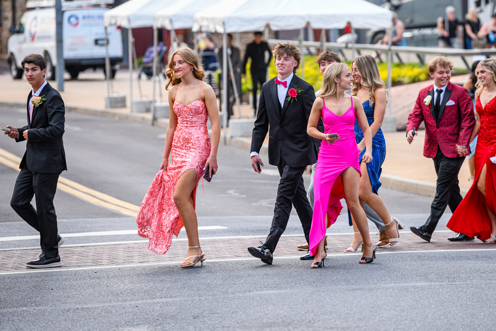 Easton Area High School held its prom Saturday, May 16, at SteelStacks in Bethlehem. Students and their guests arrive to the big night. (Riley Gallagher/Christmas City Studio)