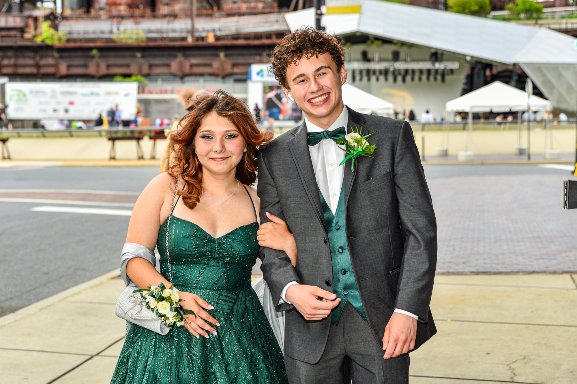 Easton Area High School held its prom Saturday, May 16, at SteelStacks in Bethlehem. Students and their guests arrive to the big night. (Riley Gallagher/Christmas City Studio)