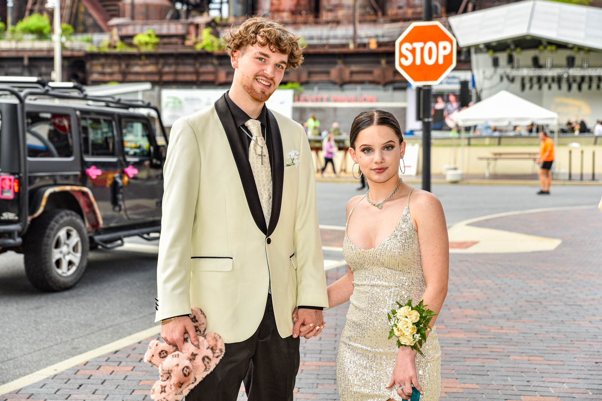Easton Area High School held its prom Saturday, May 16, at SteelStacks in Bethlehem. Students and their guests arrive to the big night. (Riley Gallagher/Christmas City Studio)