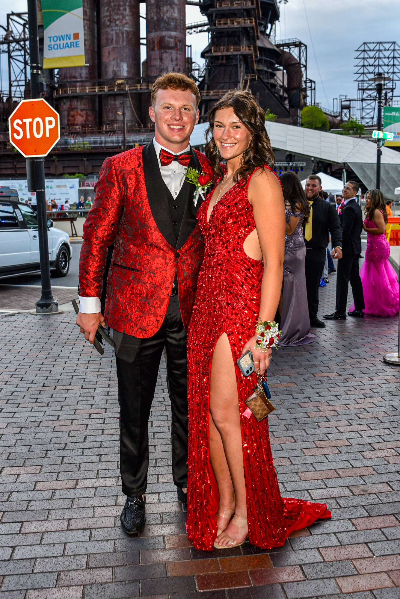 Easton Area High School held its prom Saturday, May 16, at SteelStacks in Bethlehem. Students and their guests arrive to the big night. (Riley Gallagher/Christmas City Studio)