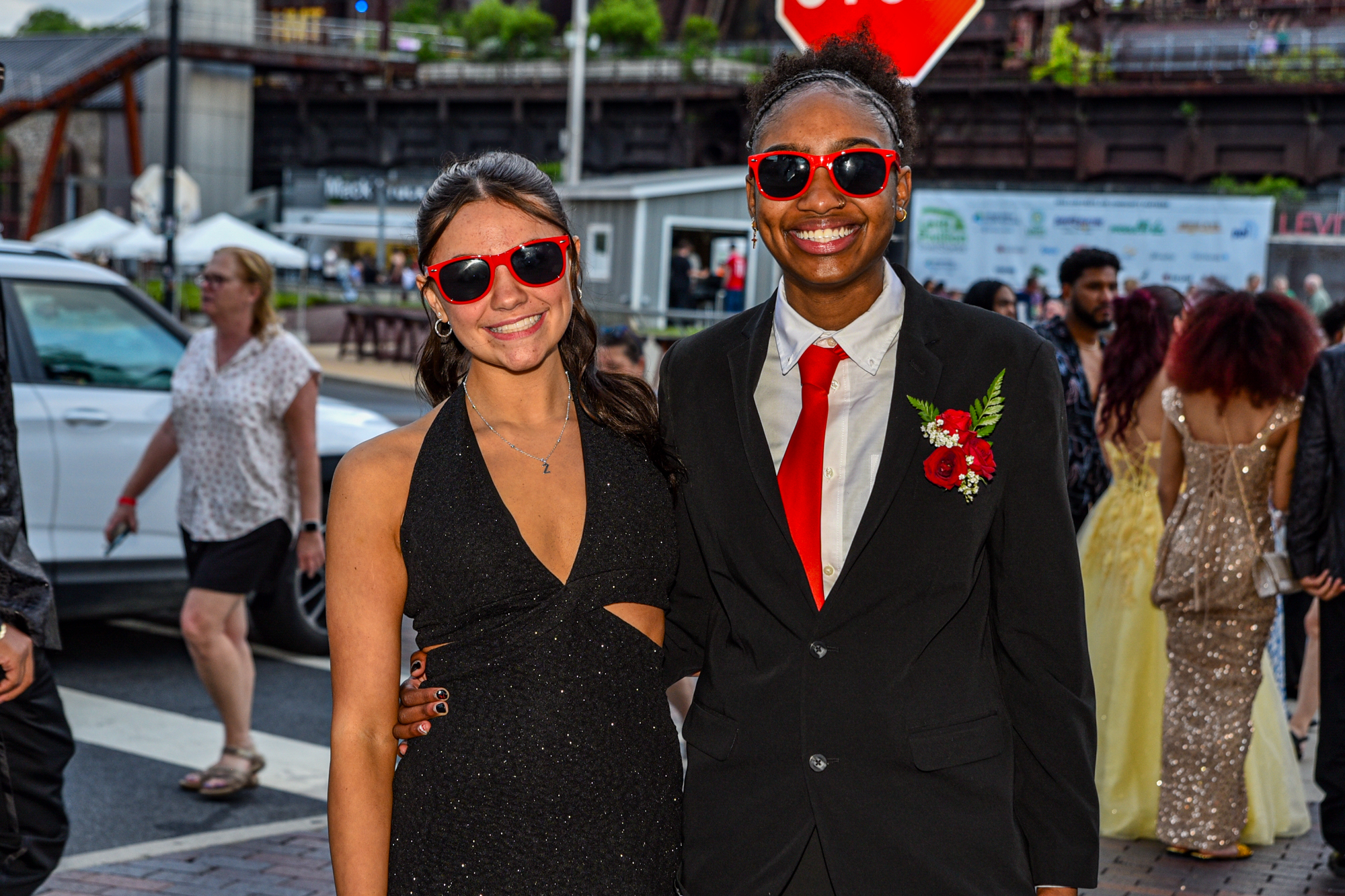 Easton Area High School held its prom Saturday, May 16, at SteelStacks in Bethlehem. Students and their guests arrive to the big night. (Riley Gallagher/Christmas City Studio)