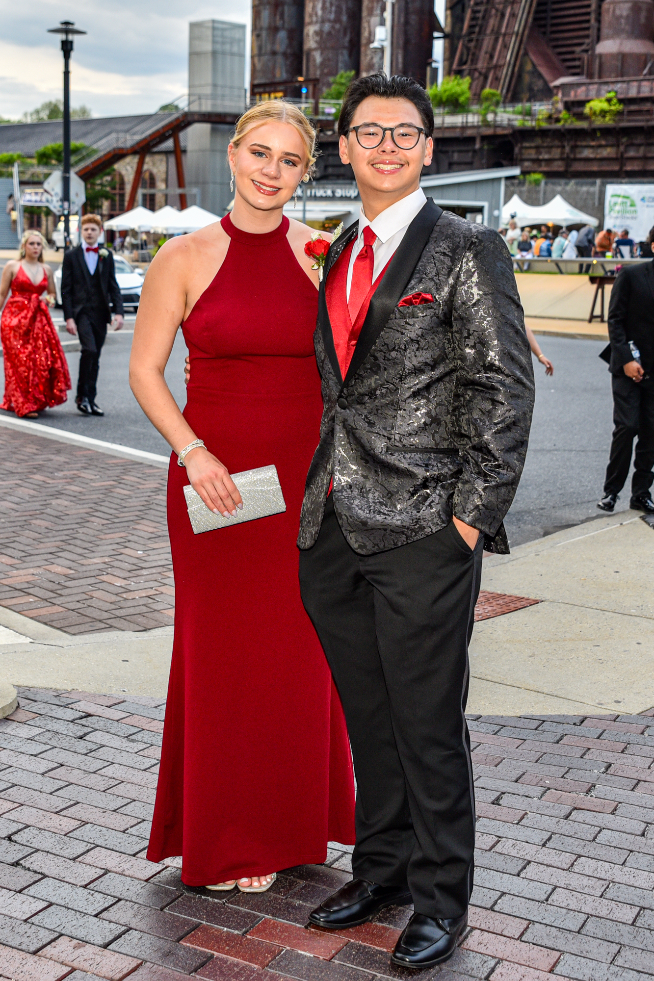 Easton Area High School held its prom Saturday, May 16, at SteelStacks in Bethlehem. Students and their guests arrive to the big night. (Riley Gallagher/Christmas City Studio)