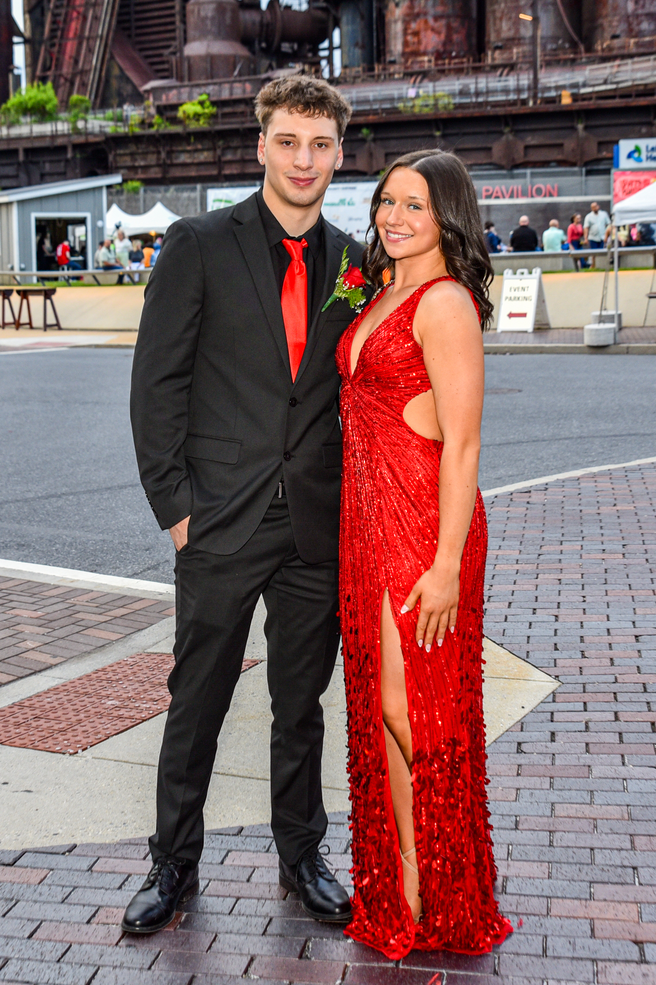 Easton Area High School held its prom Saturday, May 16, at SteelStacks in Bethlehem. Students and their guests arrive to the big night. (Riley Gallagher/Christmas City Studio)