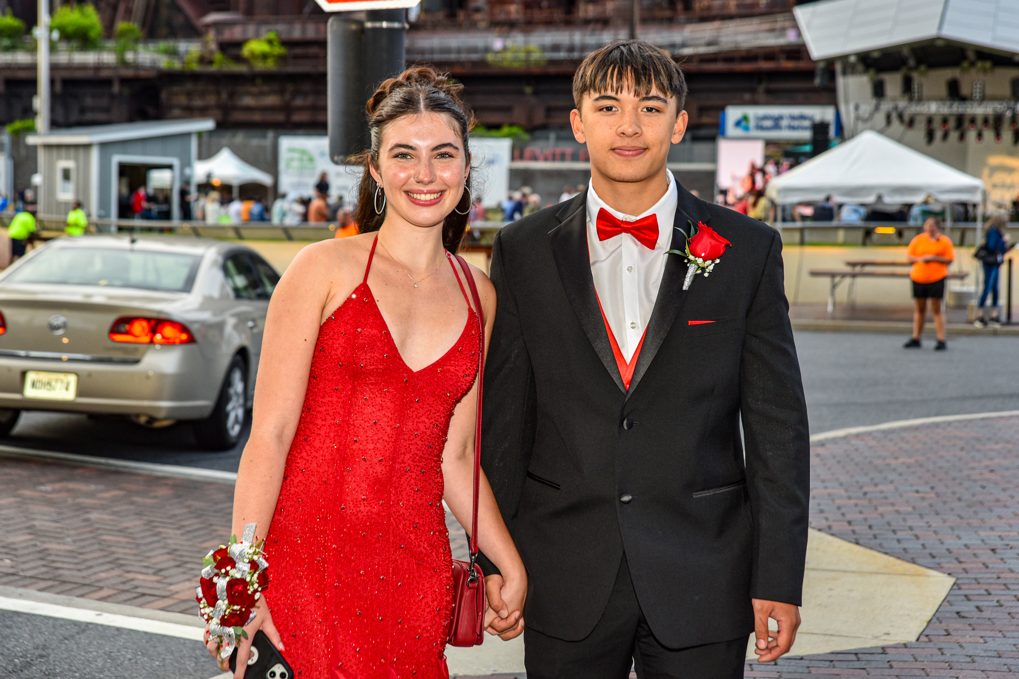Easton Area High School held its prom Saturday, May 16, at SteelStacks in Bethlehem. Students and their guests arrive to the big night. (Riley Gallagher/Christmas City Studio)