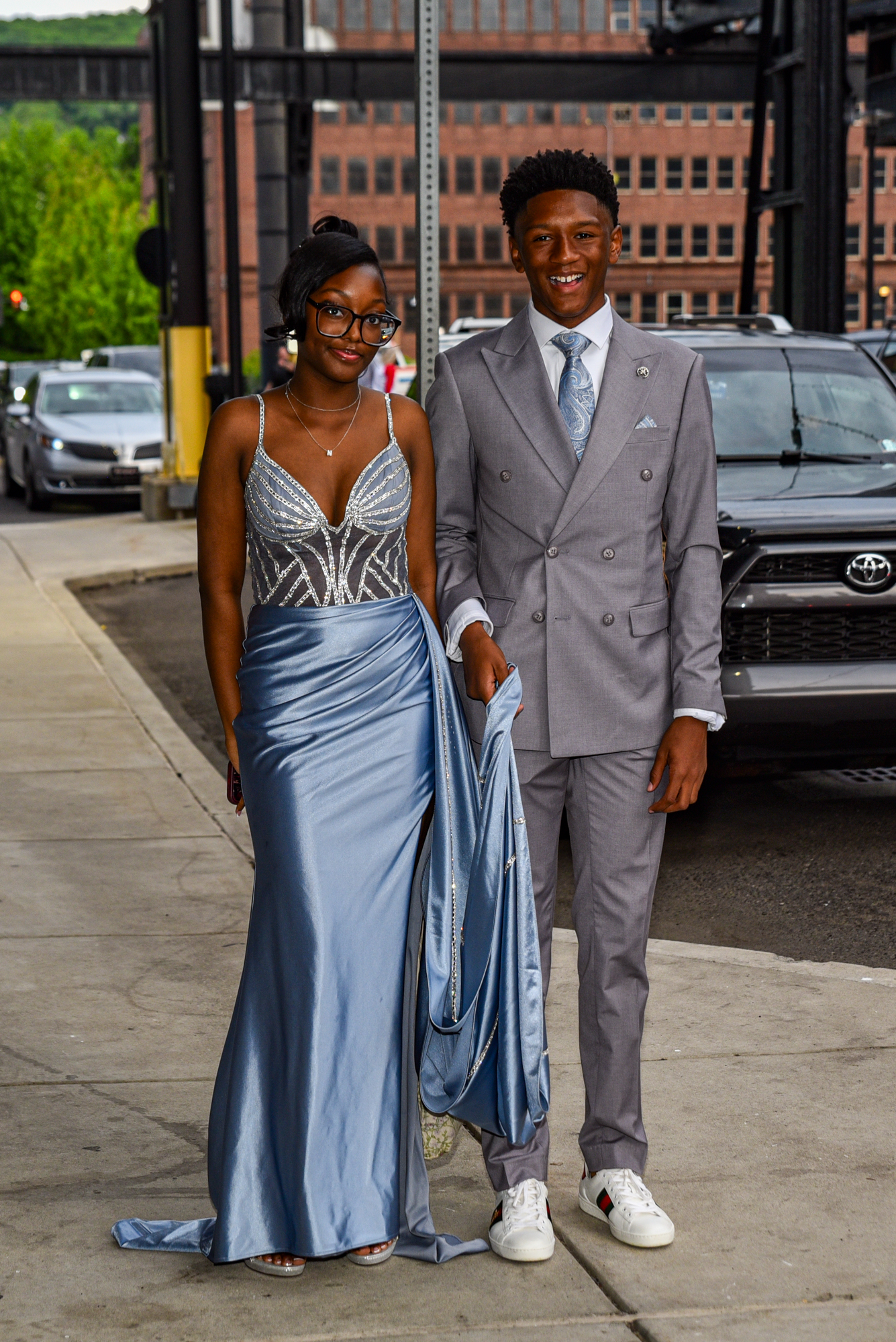 Easton Area High School held its prom Saturday, May 16, at SteelStacks in Bethlehem. Students and their guests arrive to the big night. (Riley Gallagher/Christmas City Studio)