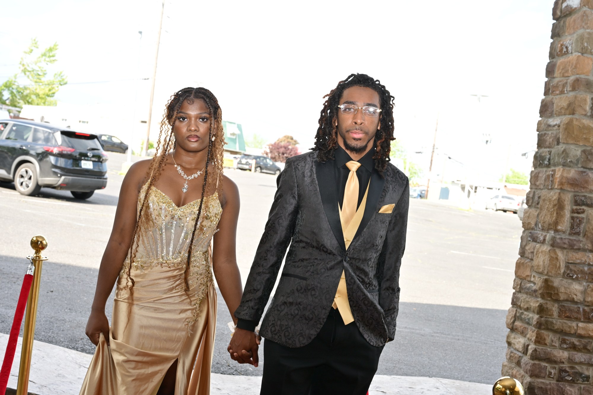 Emmaus High School held its senior prom Friday, May 8, 2026, at The Palace Center in Allentown. Students and their guests arrive to the big night. (April Gamiz/The Morning Call)