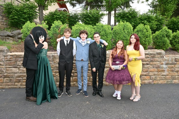 Emmaus High School held its senior prom Friday, May 8, 2026, at The Palace Center in Allentown. Students and their guests arrive to the big night. (April Gamiz/The Morning Call)