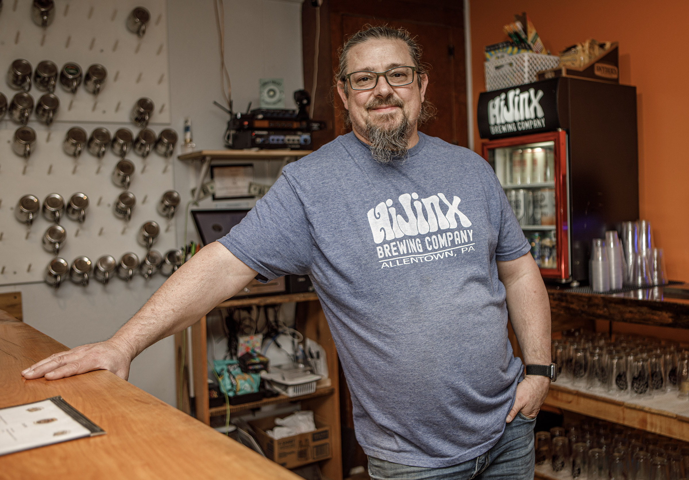 HiJinx Brewing Co. owner Curt Keck stands Monday, April 27,...