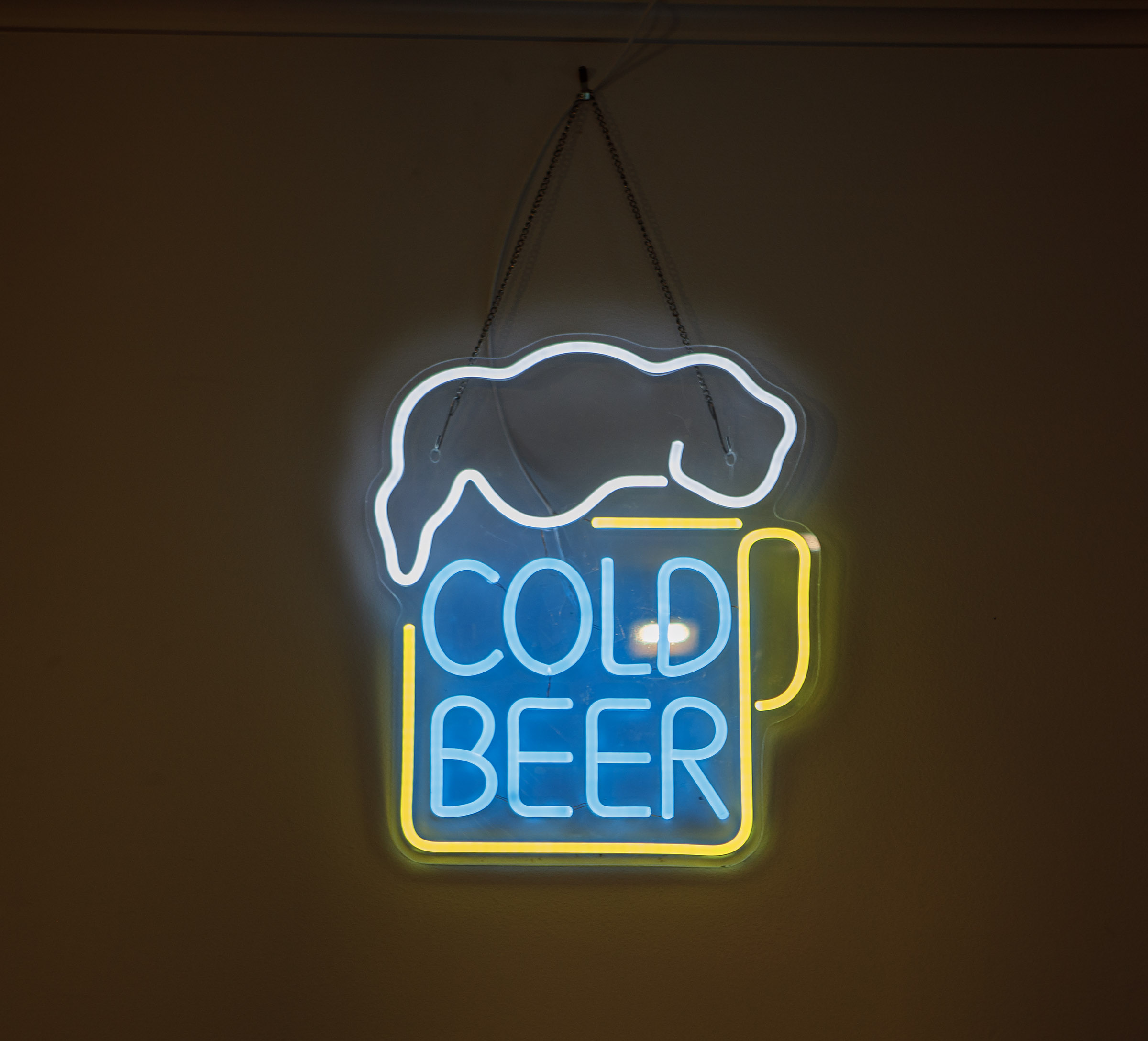 A neon sign in the HiJinx Brewing Co. Monday, April...