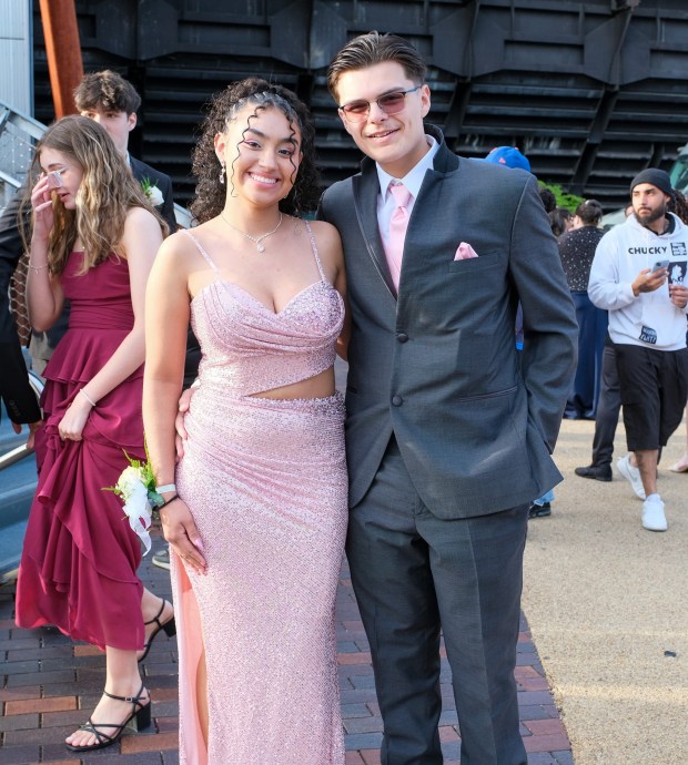 Liberty High School held its prom Friday, May 15, 2026, at SteelStacks in Bethlehem. Students and their guests arrive to the big night. (Sharon Merkel/Special to The Morning Call)
