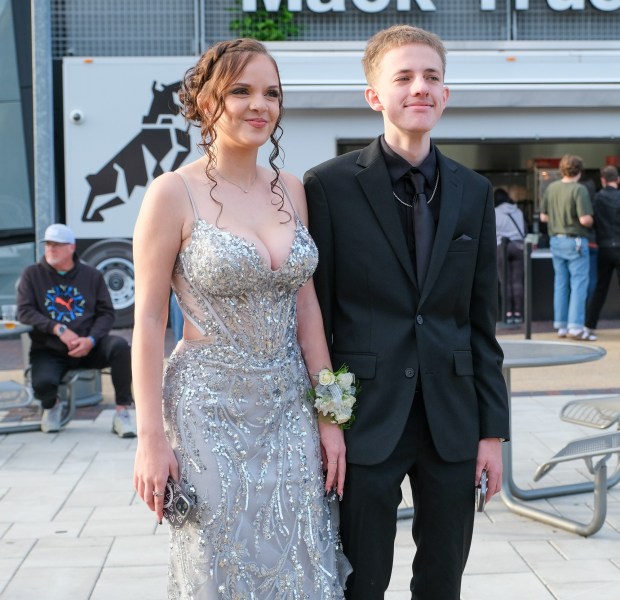 Liberty High School held its prom Friday, May 15, 2026, at SteelStacks in Bethlehem. Students and their guests arrive to the big night. (Sharon Merkel/Special to The Morning Call)