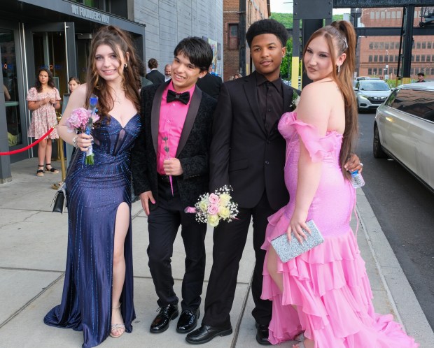 Liberty High School held its prom Friday, May 15, 2026, at SteelStacks in Bethlehem. Students and their guests arrive to the big night. (Sharon Merkel/Special to The Morning Call)