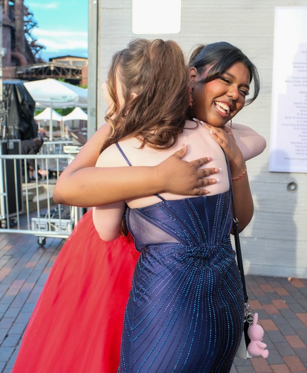 Liberty High School held its prom Friday, May 15, 2026, at SteelStacks in Bethlehem. Students and their guests arrive to the big night. (Sharon Merkel/Special to The Morning Call)