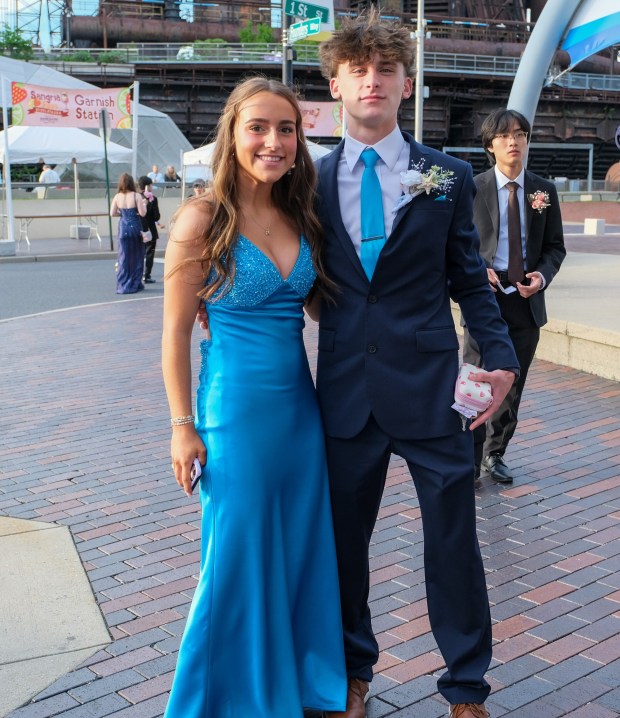 Liberty High School held its prom Friday, May 15, 2026, at SteelStacks in Bethlehem. Students and their guests arrive to the big night. (Sharon Merkel/Special to The Morning Call)