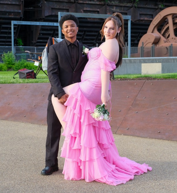 Liberty High School held its prom Friday, May 15, 2026, at SteelStacks in Bethlehem. Students and their guests arrive to the big night. (Sharon Merkel/Special to The Morning Call)