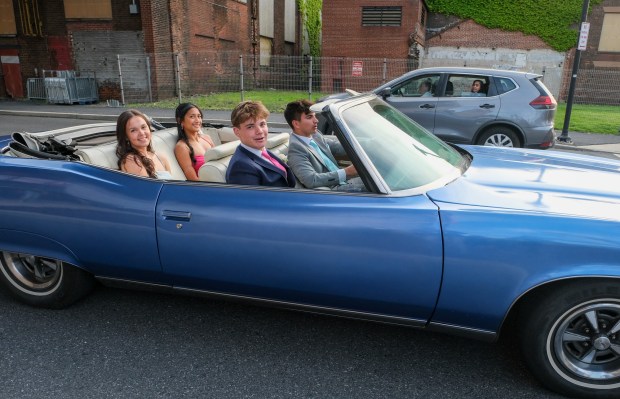Liberty High School held its prom Friday, May 15, 2026, at SteelStacks in Bethlehem. Students and their guests arrive to the big night. (Sharon Merkel/Special to The Morning Call)