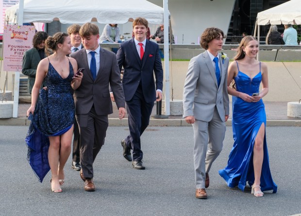 Liberty High School held its prom Friday, May 15, 2026, at SteelStacks in Bethlehem. Students and their guests arrive to the big night. (Sharon Merkel/Special to The Morning Call)