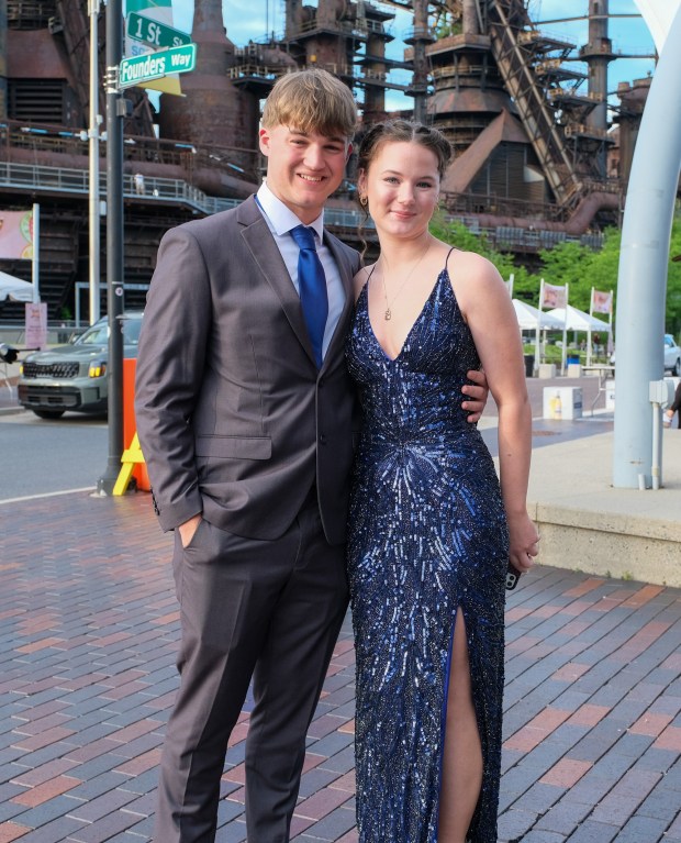 Liberty High School held its prom Friday, May 15, 2026, at SteelStacks in Bethlehem. Students and their guests arrive to the big night. (Sharon Merkel/Special to The Morning Call)
