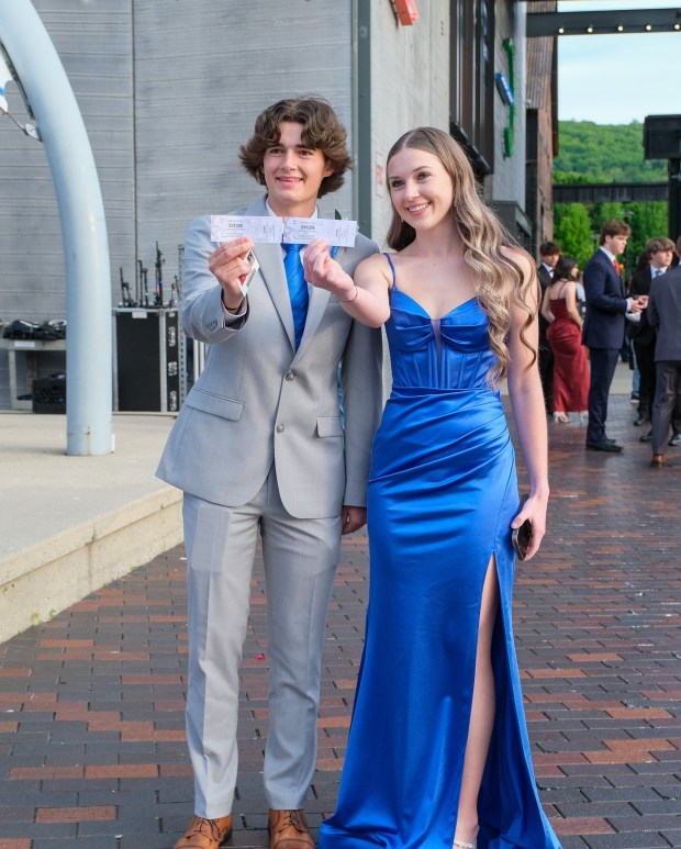 Liberty High School held its prom Friday, May 15, 2026, at SteelStacks in Bethlehem. Students and their guests arrive to the big night. (Sharon Merkel/Special to The Morning Call)