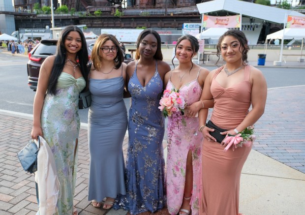 Liberty High School held its prom Friday, May 15, 2026, at SteelStacks in Bethlehem. Students and their guests arrive to the big night. (Sharon Merkel/Special to The Morning Call)