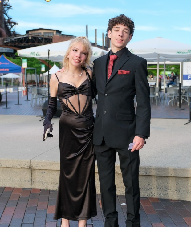 Liberty High School held its prom Friday, May 15, 2026, at SteelStacks in Bethlehem. Students and their guests arrive to the big night. (Sharon Merkel/Special to The Morning Call)