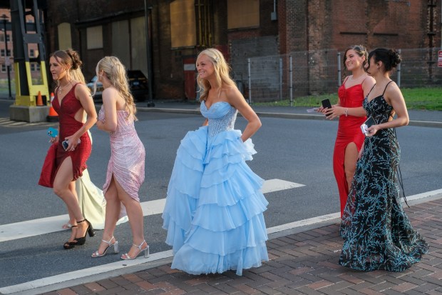 Liberty High School held its prom Friday, May 15, 2026, at SteelStacks in Bethlehem. Students and their guests arrive to the big night. (Sharon Merkel/Special to The Morning Call)