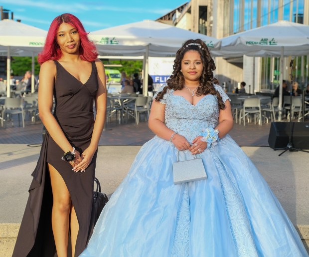 Liberty High School held its prom Friday, May 15, 2026, at SteelStacks in Bethlehem. Students and their guests arrive to the big night. (Sharon Merkel/Special to The Morning Call)